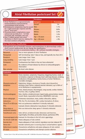 Atrial Fibrilation Pocketcard Set Sbcc Campus Store - 